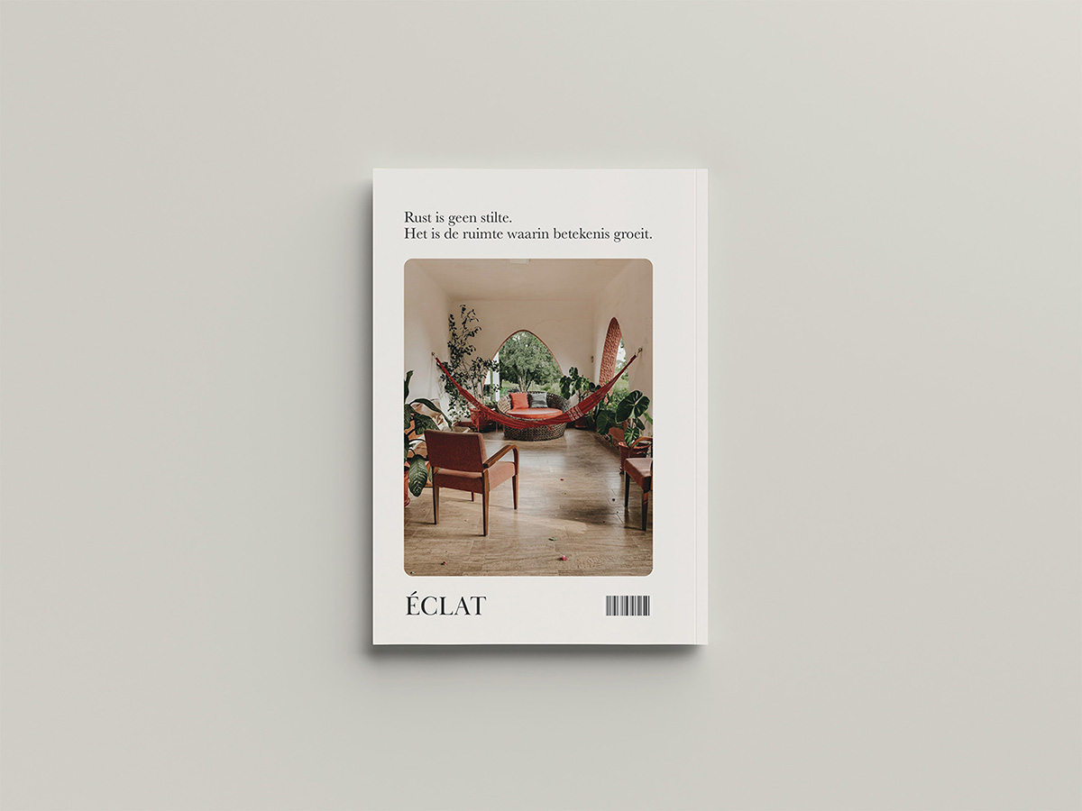 Backcover ontwerp voor Eclat, digitale designer portfolio